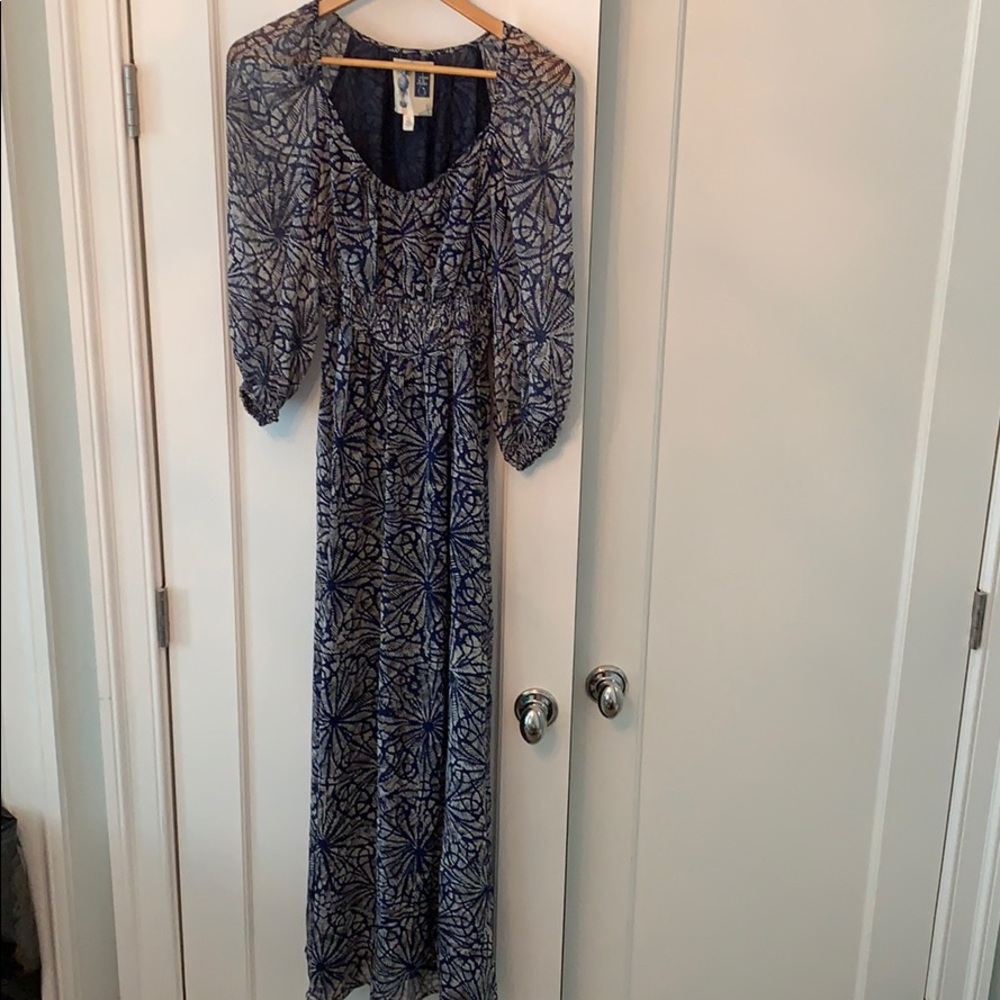 Anthropologie silk maxi dress size 4
